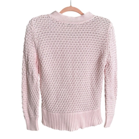 TOMMY HILFIGER Vintage Y2K Pink Knit Cardigan Sweater School Girl Preppy Large - Picture 13 of 14
